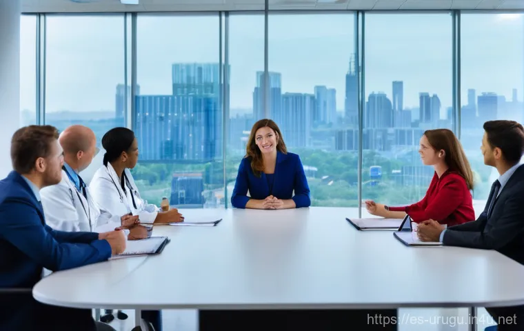 우루과이 건강 보험 제도 - **Prompt:** Inside a pristine, well-organized private clinic office (a "mutualista"), a young profes...