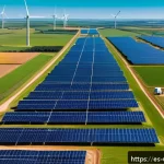 Home 18 우루과이와 브라질의 관계 - A vibrant and detailed illustration of a modern renewable energy park located at the border region b...