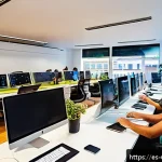 Home 23 우루과이와 미국 관계 - A modern co-working innovation hub in Montevideo, Uruguay, bustling with diverse young entrepreneurs...